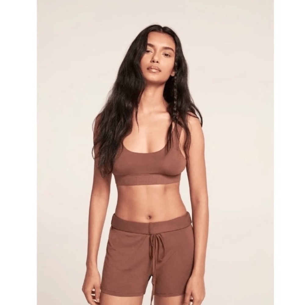 Skims Beige Two-Piece Lounge Set xxs xs Ochre